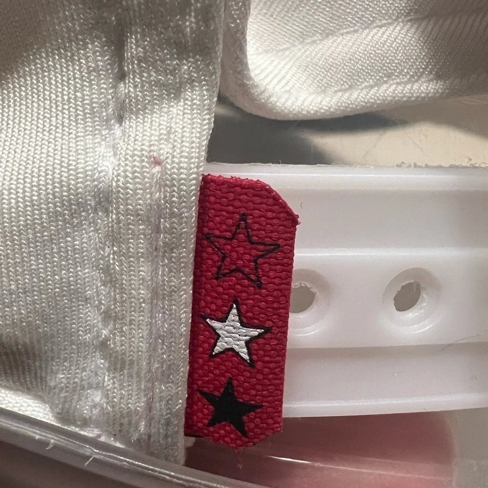 NEW Womens Puma P110 Pars And Stripes Bright White Adjustable Golf Hat/Cap